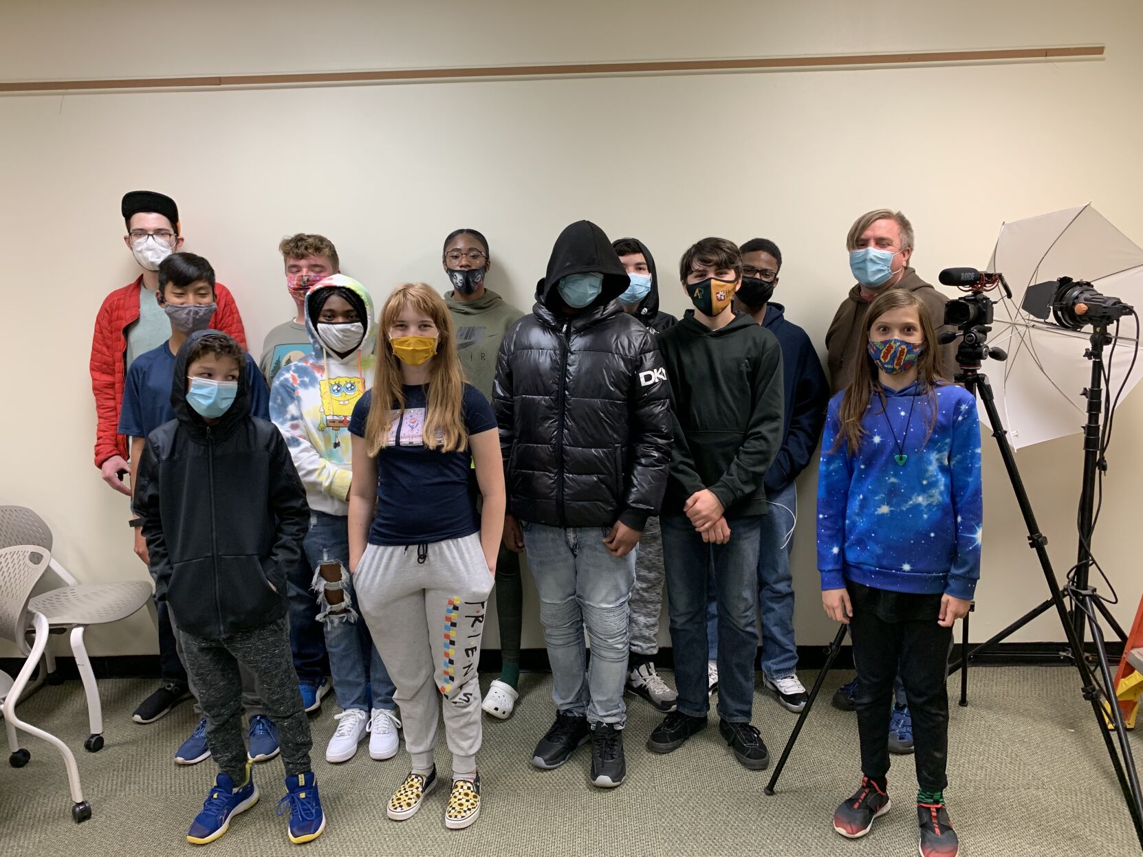 The crew of the Racine Video Production Workshop's short film "Mason Is Cool Now"